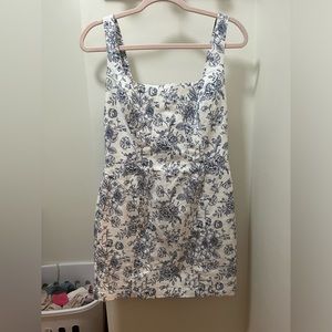 CHRISTIAN Lacroix dress blue toile pattern